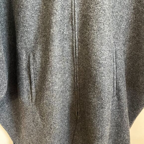 VTG Express Oversized Wool Womens Jacket Size S Gray Zip Lagenlook Timeless 90s - Picture 5 of 8